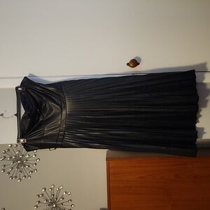 Scoop faux leather dress